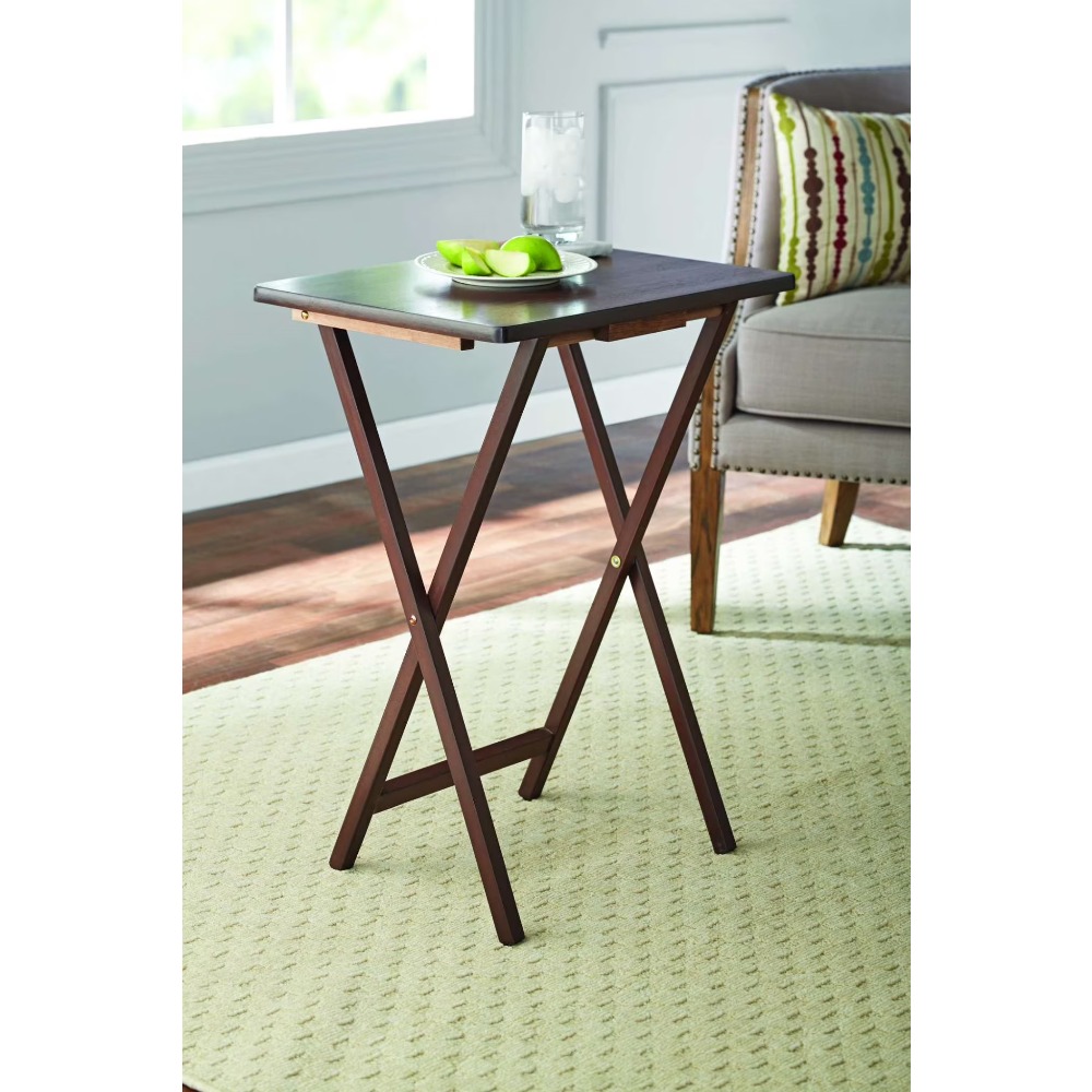 Desk Setup Laptop - Meja TV Lipat Kayu Rubberwood dengan