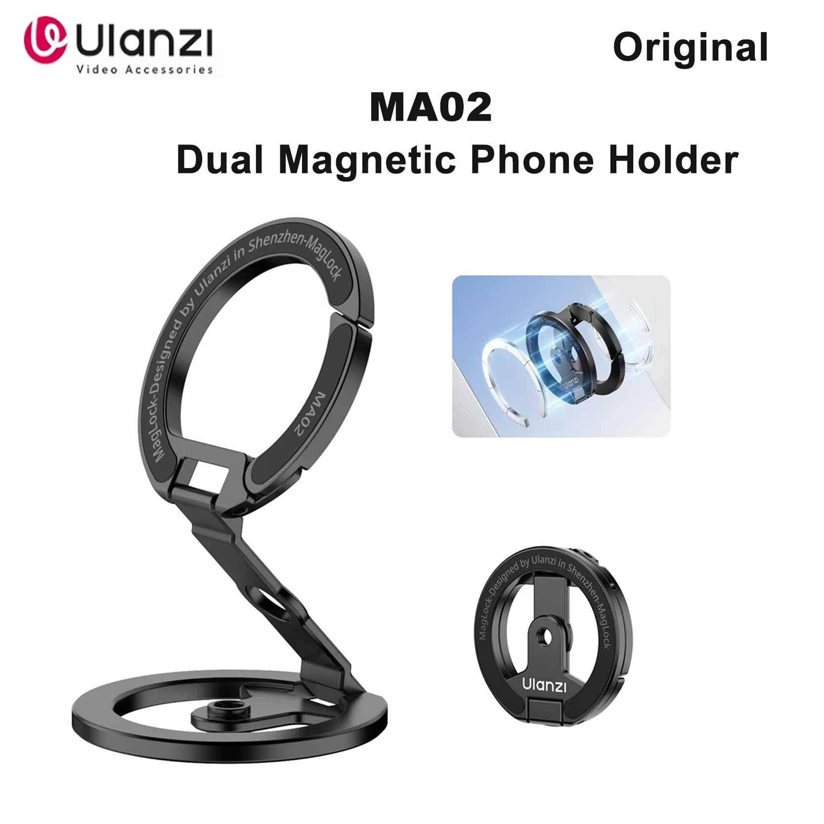 Dual Phone Holder - Ulanzi MA02 MagLock Dual Magnetic Phone