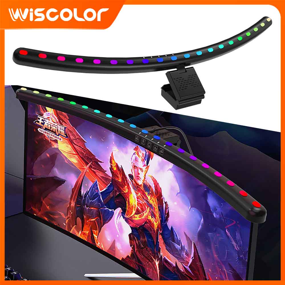 Desk Setup No Monitor - Lampu Monitor RGBIC, Lampu LED Dimmable,