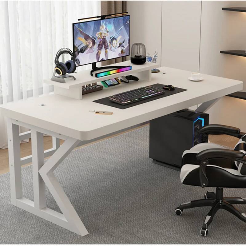 Desk Setup Laptop And Monitor - Meja Gaming Bentuk L, Meja Laptop