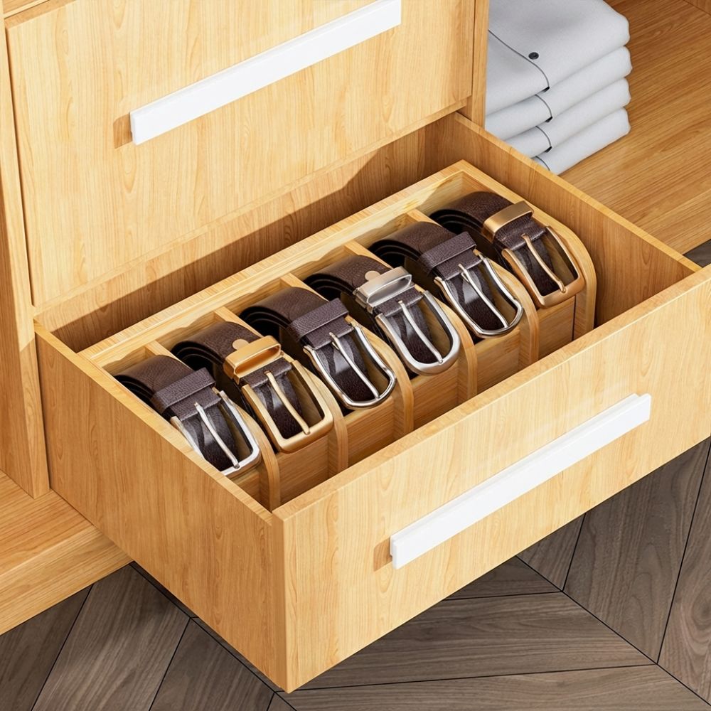 Drawer Organizer Bamboo - Organizer Sabuk Bambu Hemat Tempat Rak