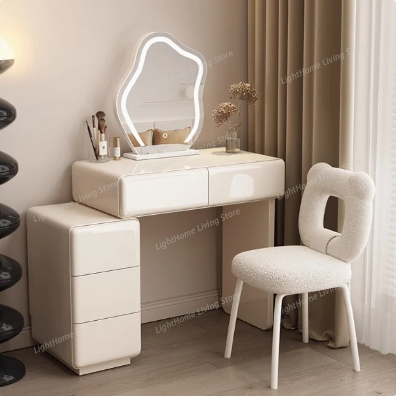 Desk Setup Black And Wood - Meja Rias Profesional Hitam untuk Lemari