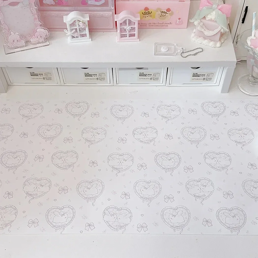 Desk Pad Leather Large - Alas Meja Kulit Motif Kelinci Pink