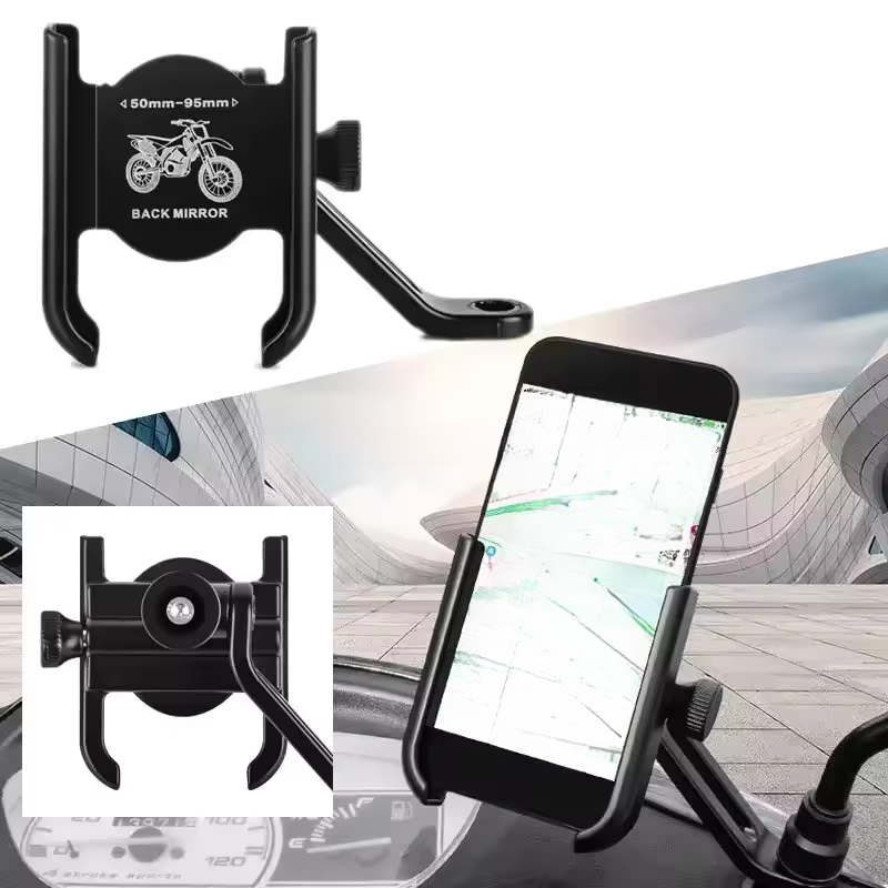 Dual Phone Holder - Braket pemegang ponsel sepeda motor, klip