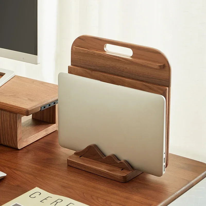 Vertical Laptop Stand - Dudukan Laptop Kayu Kustom Vertikal, Alas