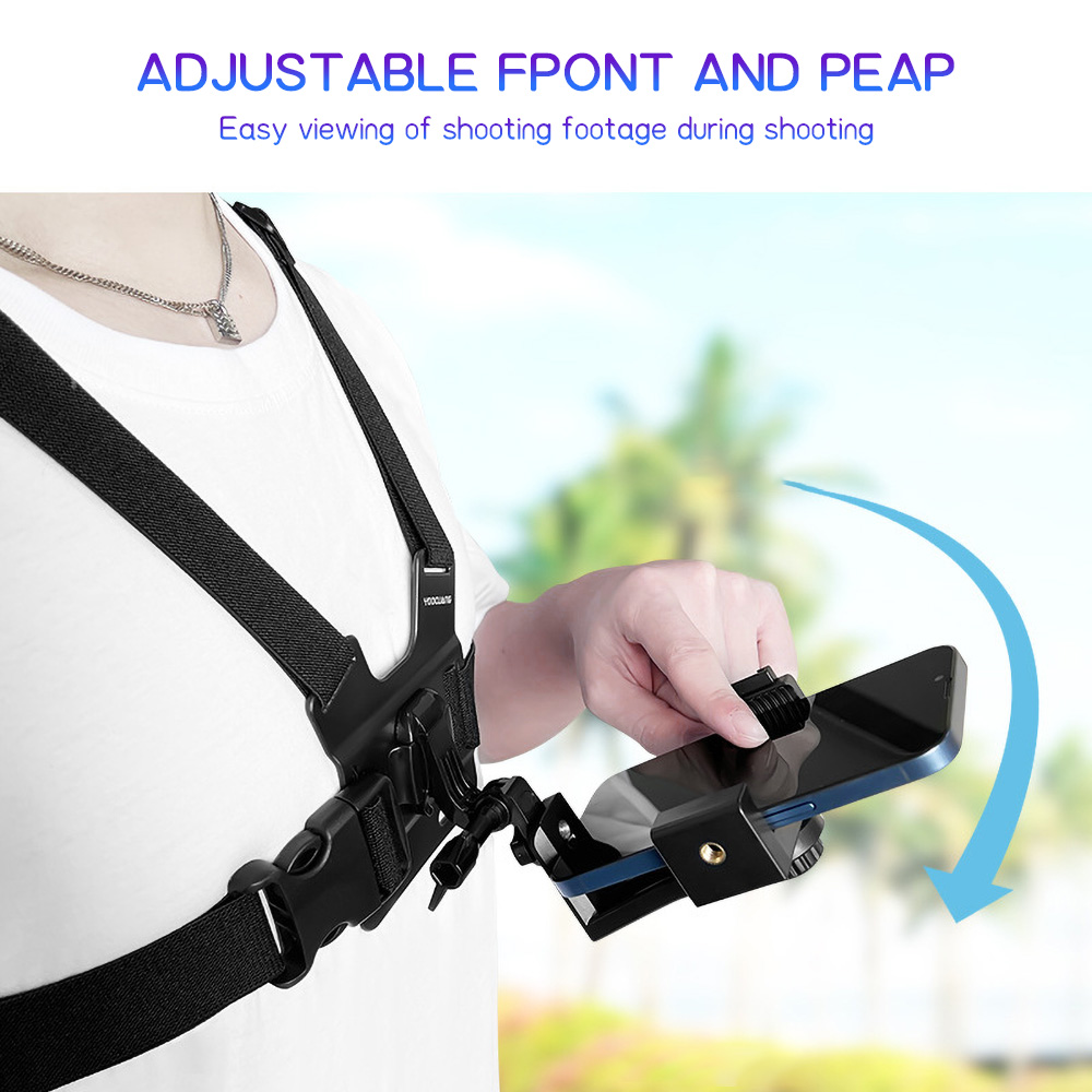 Dual Phone Holder - Penyangga Ponsel Dada Elastis yang Dapat