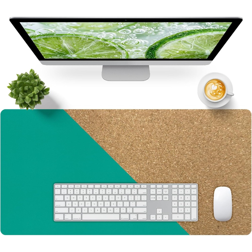 Desk Pad Leather Large - Pelindung Alas Meja Kulit Hijau Premium,