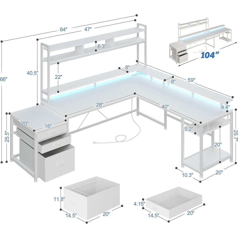 Meja Kerja Bentuk L 104-inci u - Desk Setup No Monitor ulasan dan harga
