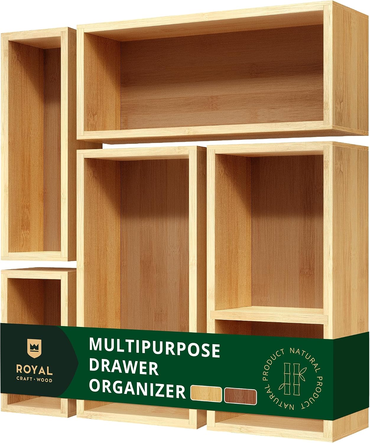 Set Organizer Laci Bambu 5-Pot - Drawer Organizer Bamboo ulasan dan harga