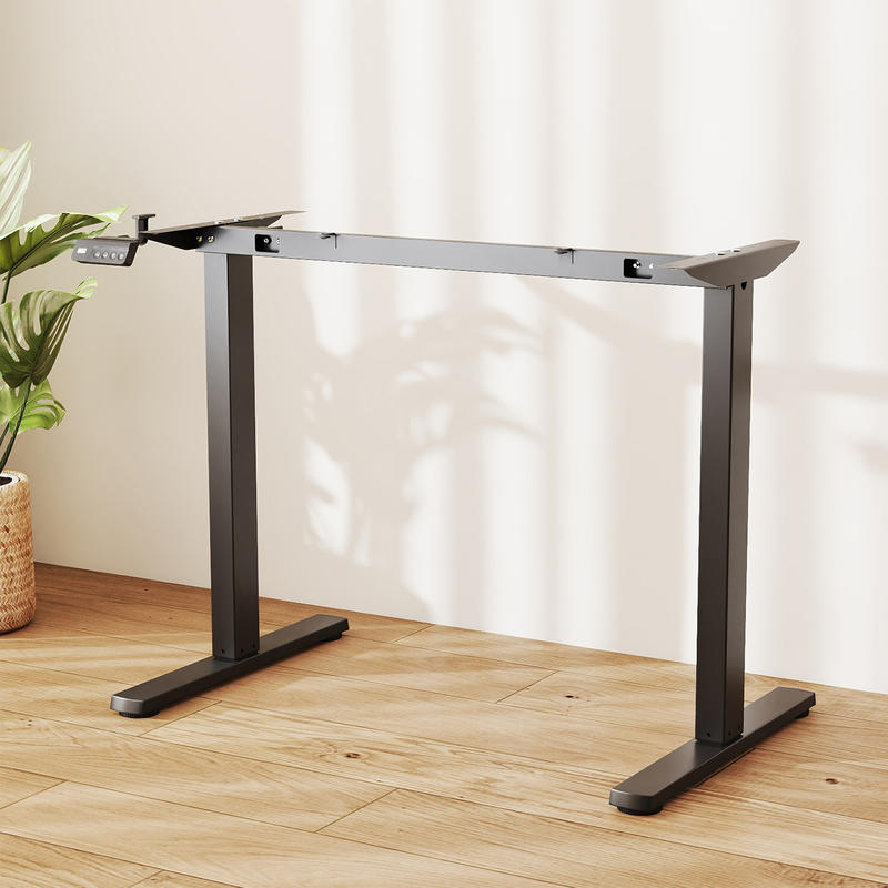 Rangka Meja Berdiri Elektrik,  - Desk Setup Black And Wood ulasan dan harga