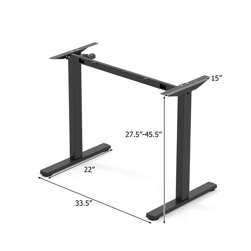 Rangka Meja Berdiri Elektrik,  - Desk Setup Black And Wood ulasan dan harga