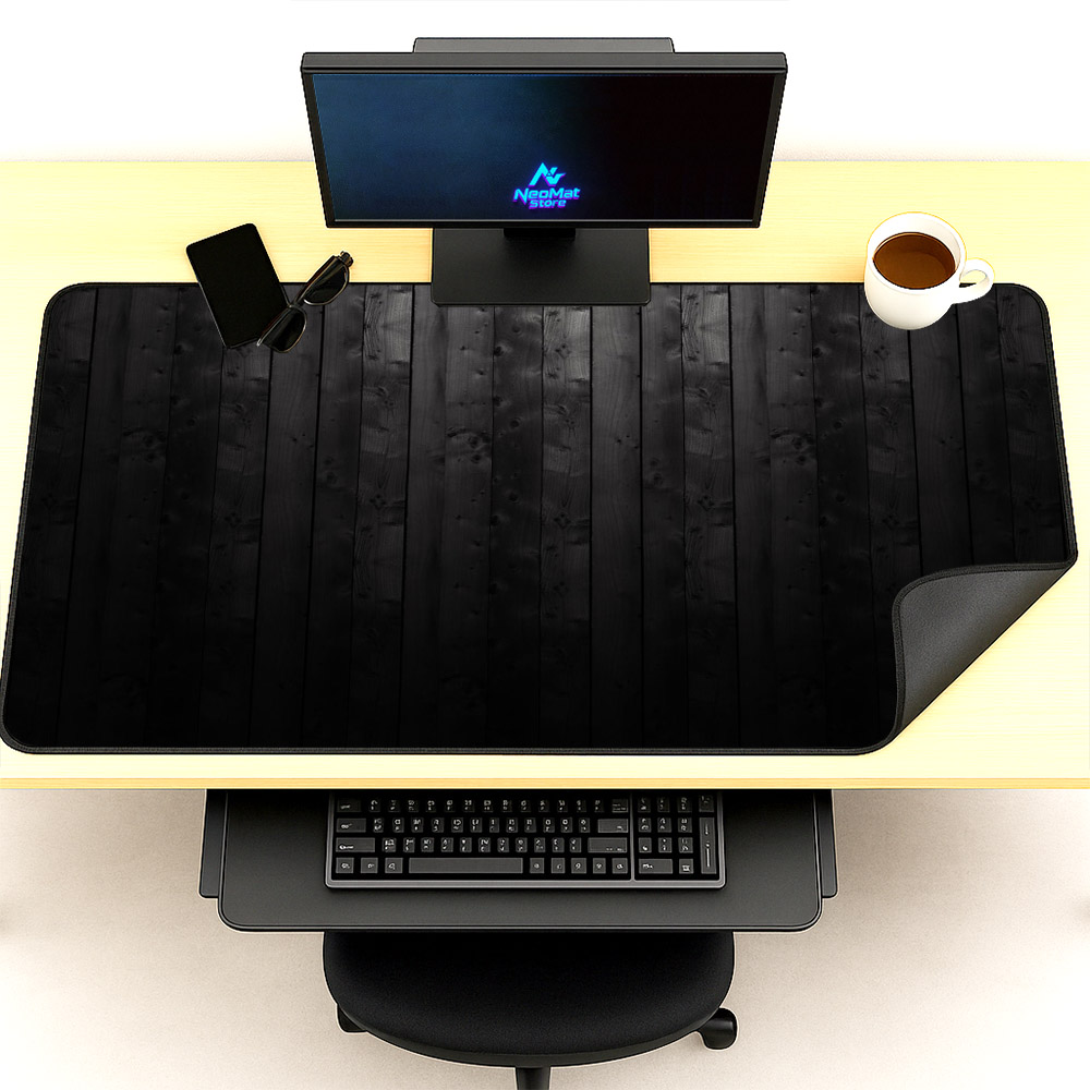 Alas Mouse Besar 2000x1000 Kay - Desk Setup Black And Wood ulasan dan harga