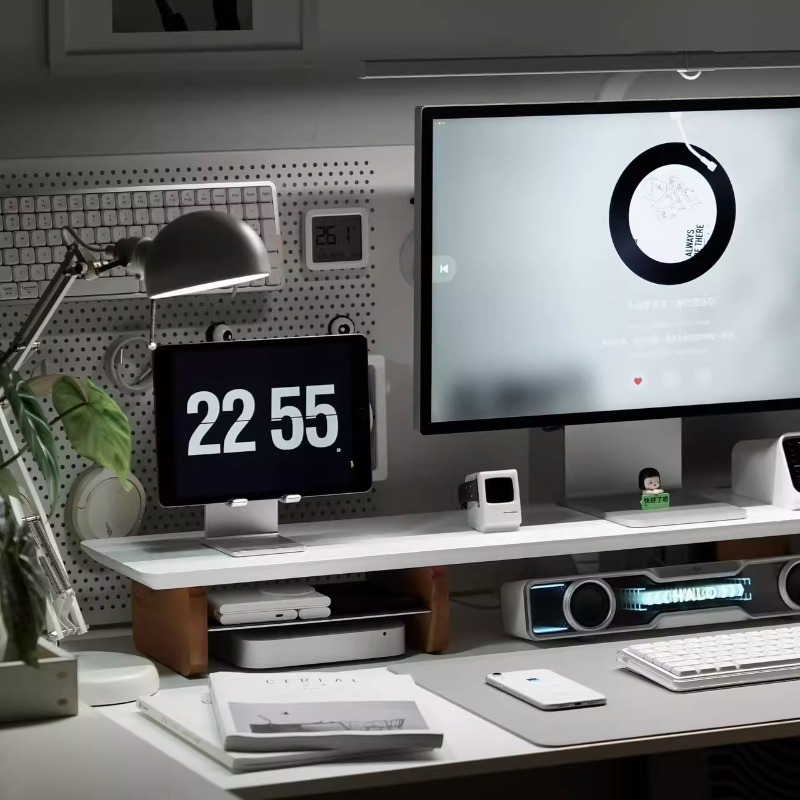 Rak Monitor Komputer Organizer - Desk Setup Laptop And Monitor ulasan dan harga