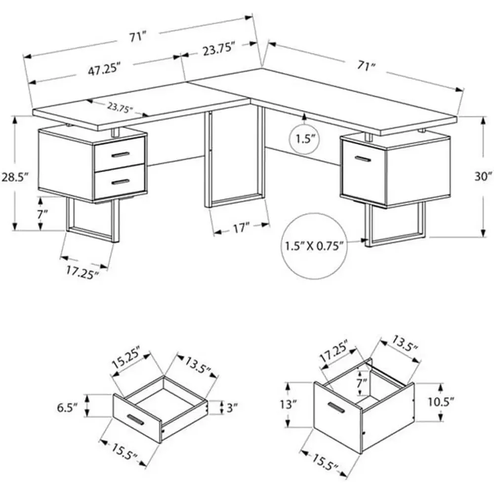 Meja Komputer Bentuk L 70 deng - Desk Setup Black And Wood ulasan dan harga
