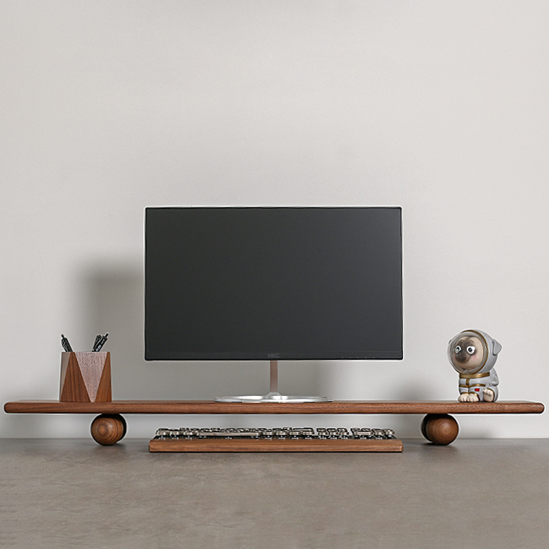 Penyangga Monitor Kayu Solid,  - Desk Setup Laptop And Monitor ulasan dan harga