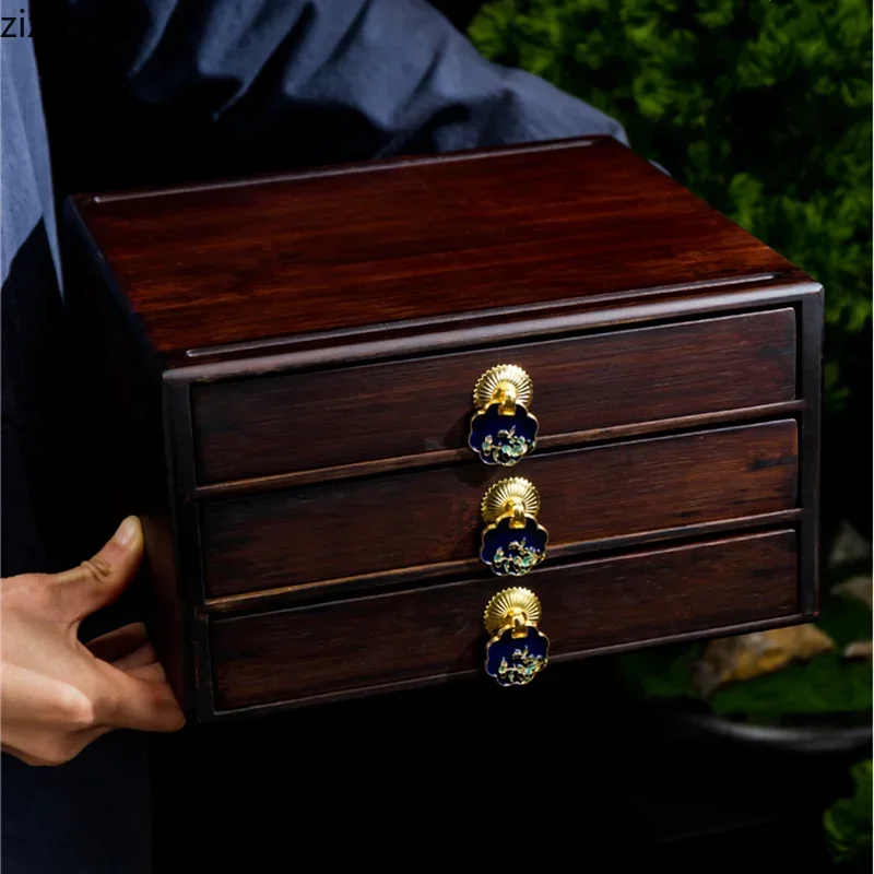 Kotak Penyimpanan Kue Teh Kota - Drawer Organizer Bamboo ulasan dan harga
