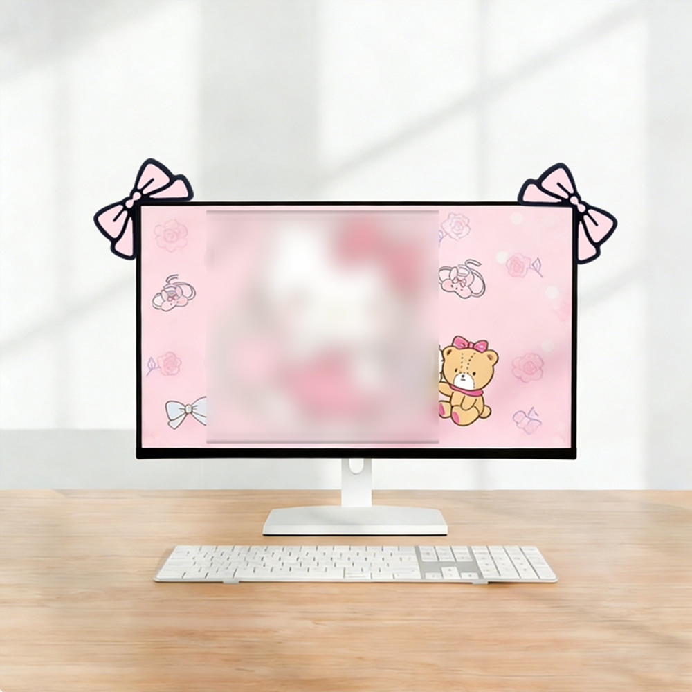 Dekorasi Monitor Pita Pink Luc - Desk Setup Laptop And Monitor ulasan dan harga