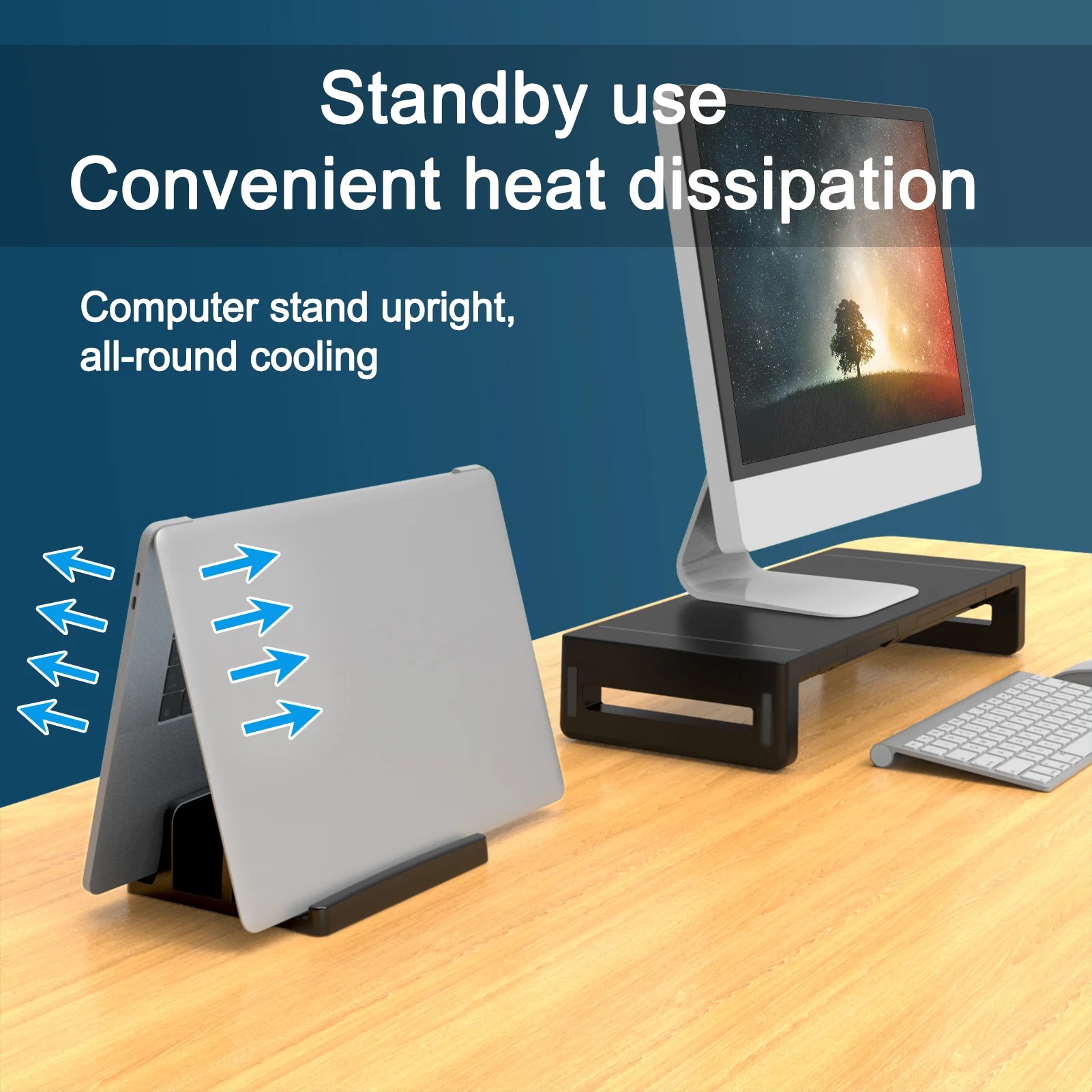 Dudukan laptop, rak penyimpana - Vertical Laptop Stand ulasan dan harga