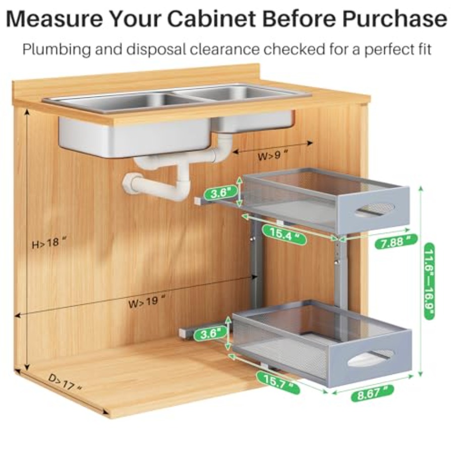 Organizer Bawah Wastafel, Rak  - Drawer Organizer Bamboo ulasan dan harga