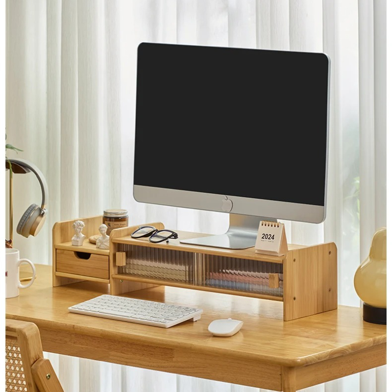 ‌ Dudukan Monitor dengan Laci  - Drawer Organizer Bamboo ulasan dan harga