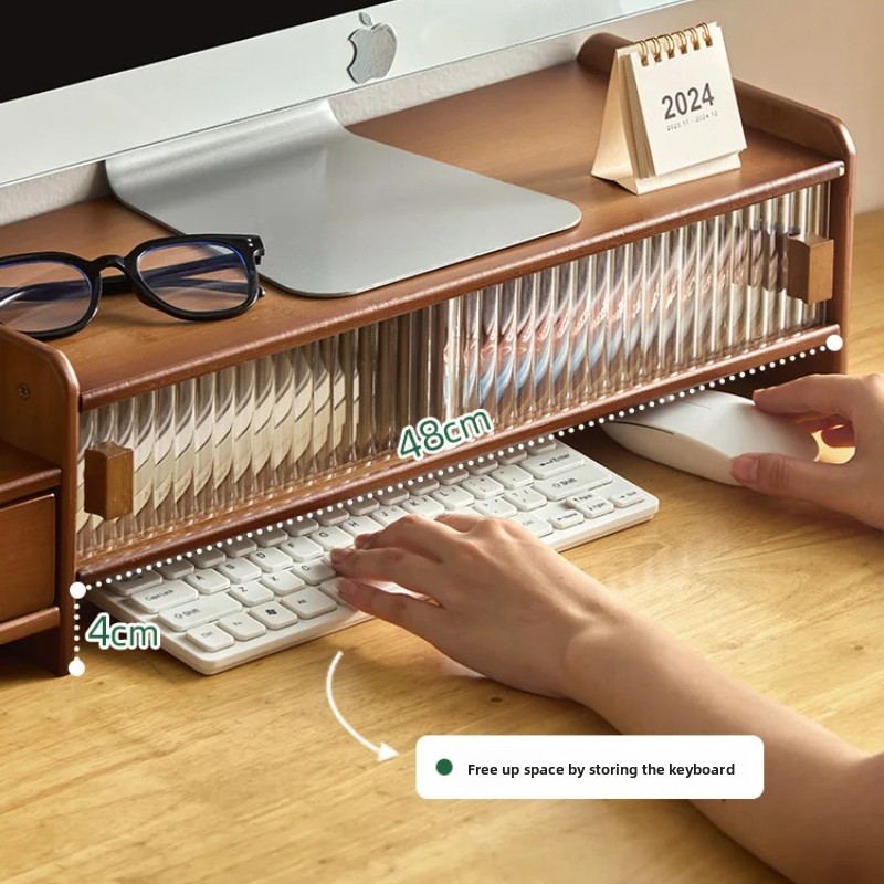‌ Dudukan Monitor dengan Laci  - Drawer Organizer Bamboo ulasan dan harga