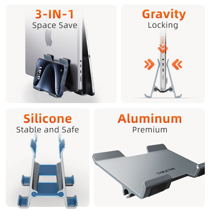 CABLETIME Penyangga Laptop Ver - Vertical Laptop Stand ulasan dan harga