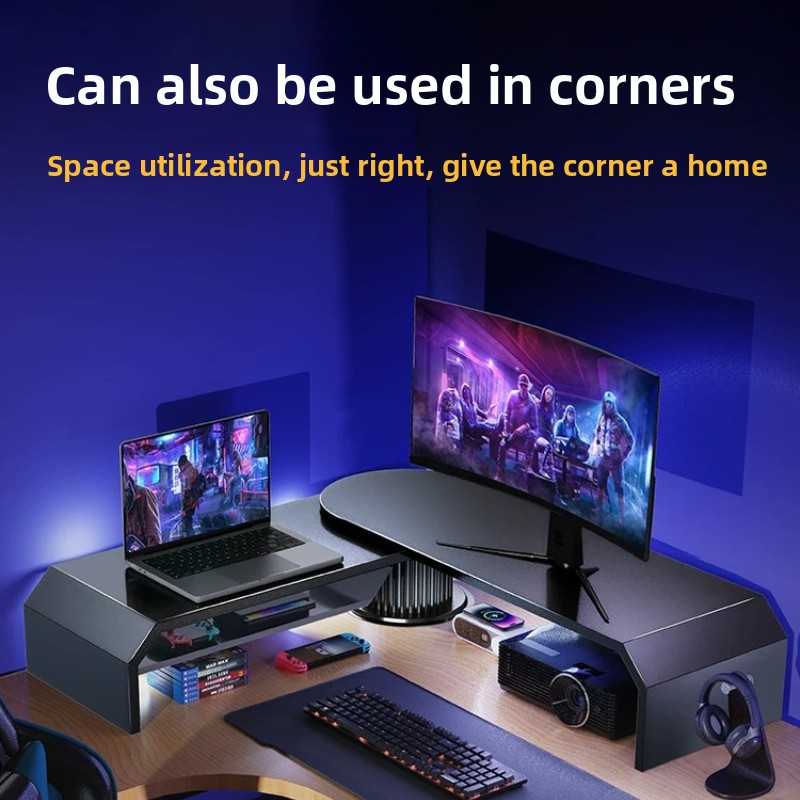 Penyangga Monitor Ganda untuk  - Desk Setup Laptop And Monitor ulasan dan harga