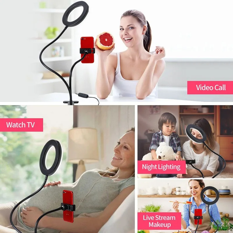 Lampu cincin Led lampu ganda,  - Dual Phone Holder ulasan dan harga