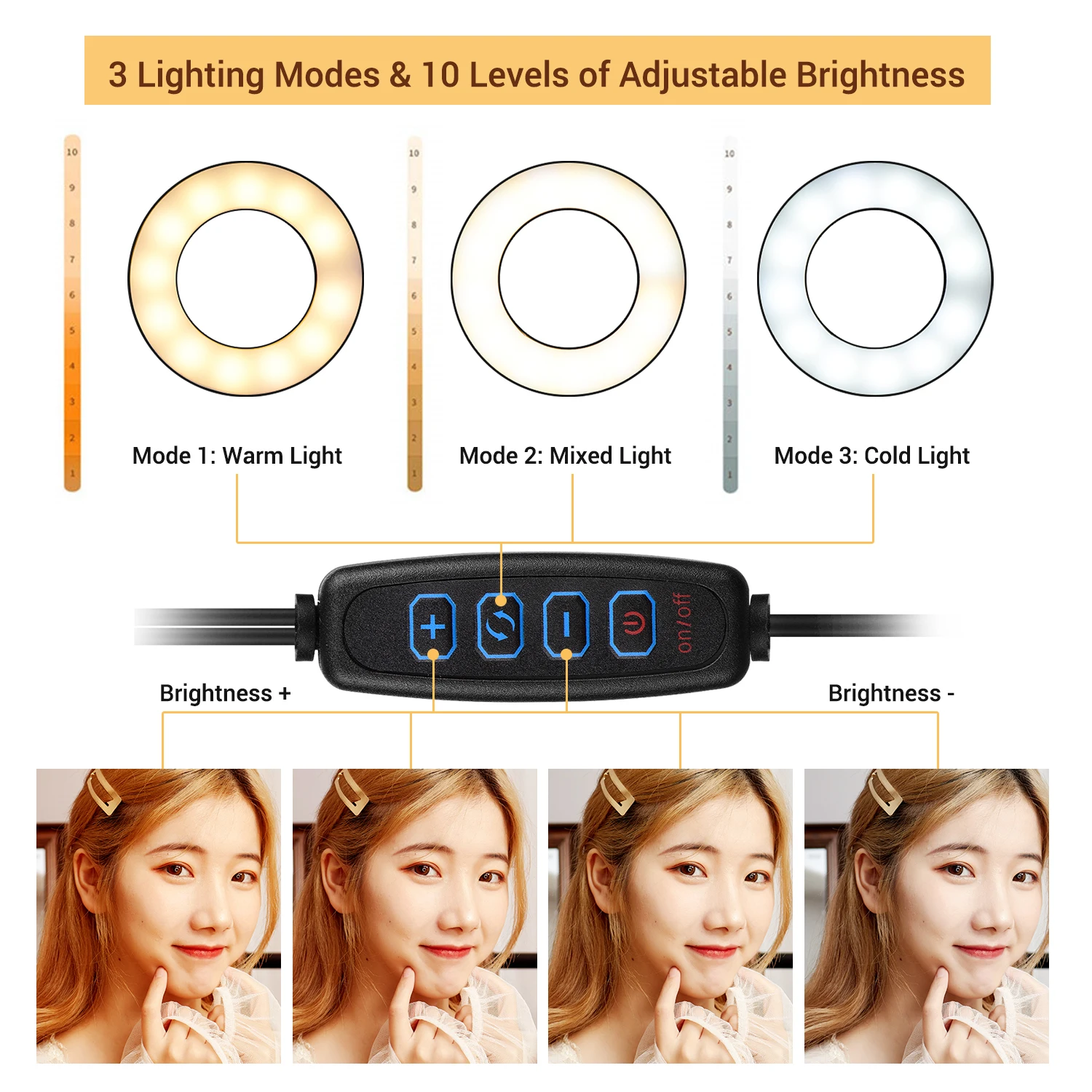 Lampu cincin Led lampu ganda,  - Dual Phone Holder ulasan dan harga