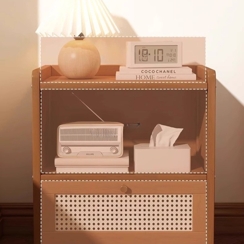 Kabinet Samping Tempat Tidur L - Drawer Organizer Bamboo ulasan dan harga