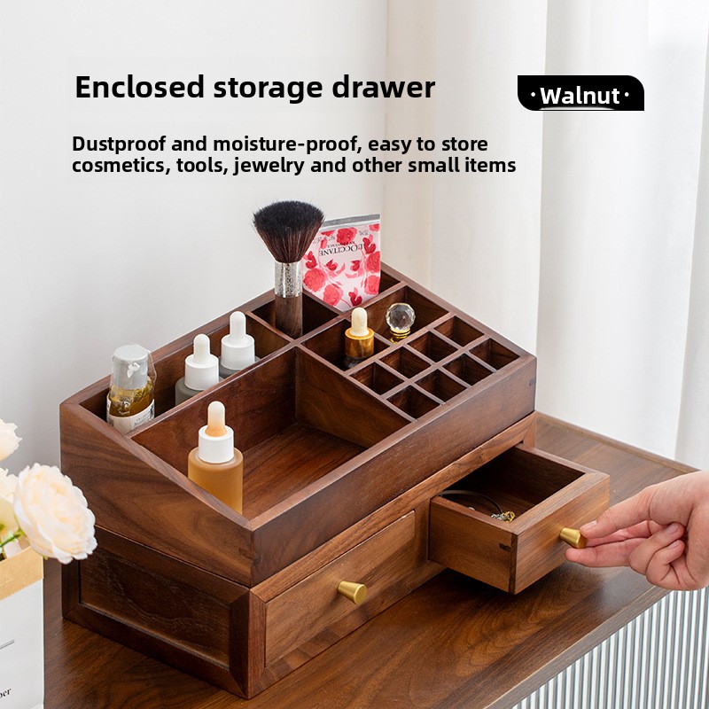 Organizer Kayu Solid Dua Lapis - Drawer Organizer Bamboo ulasan dan harga