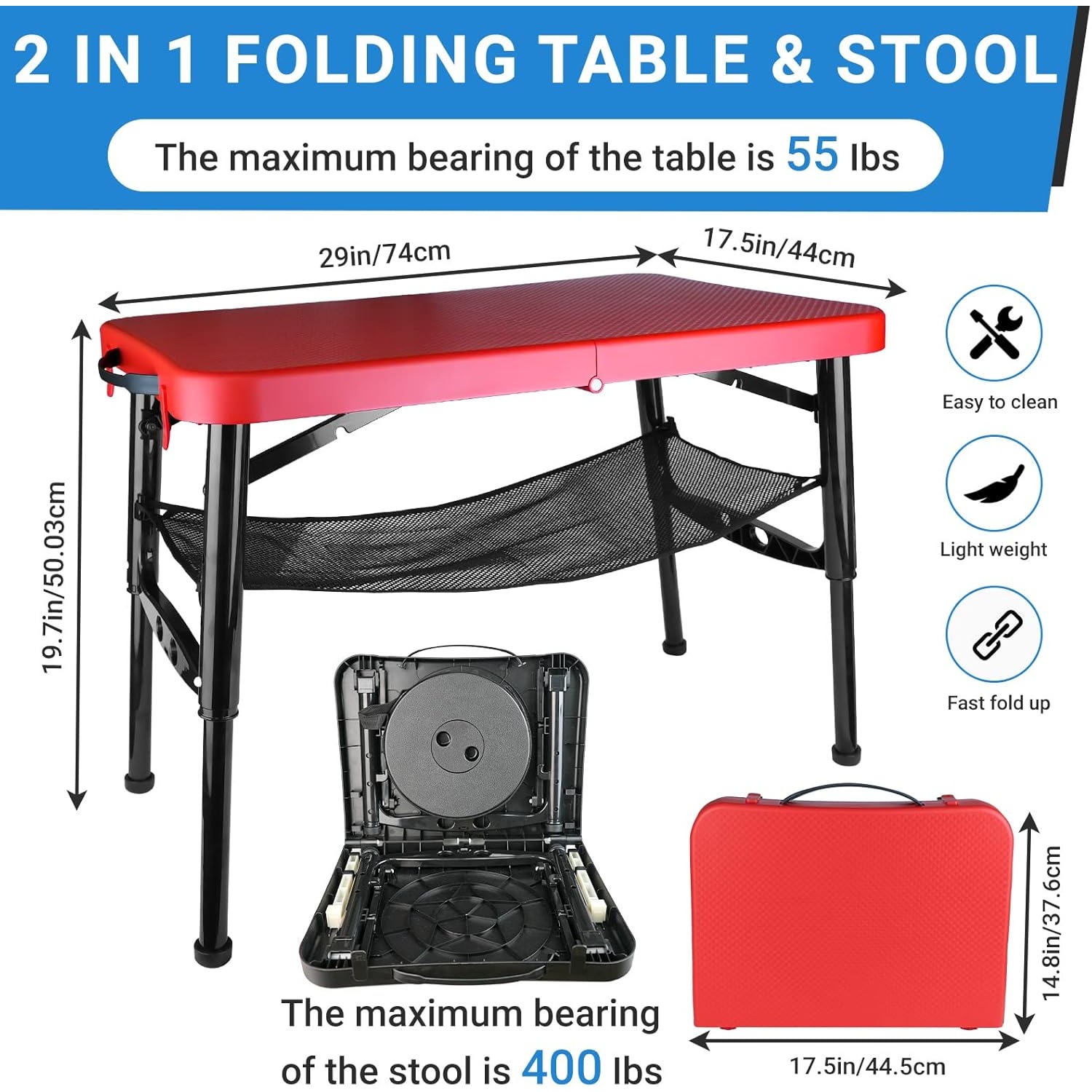 Set Meja & Bangku Lipat Dapat  - Desk Setup Laptop ulasan dan harga